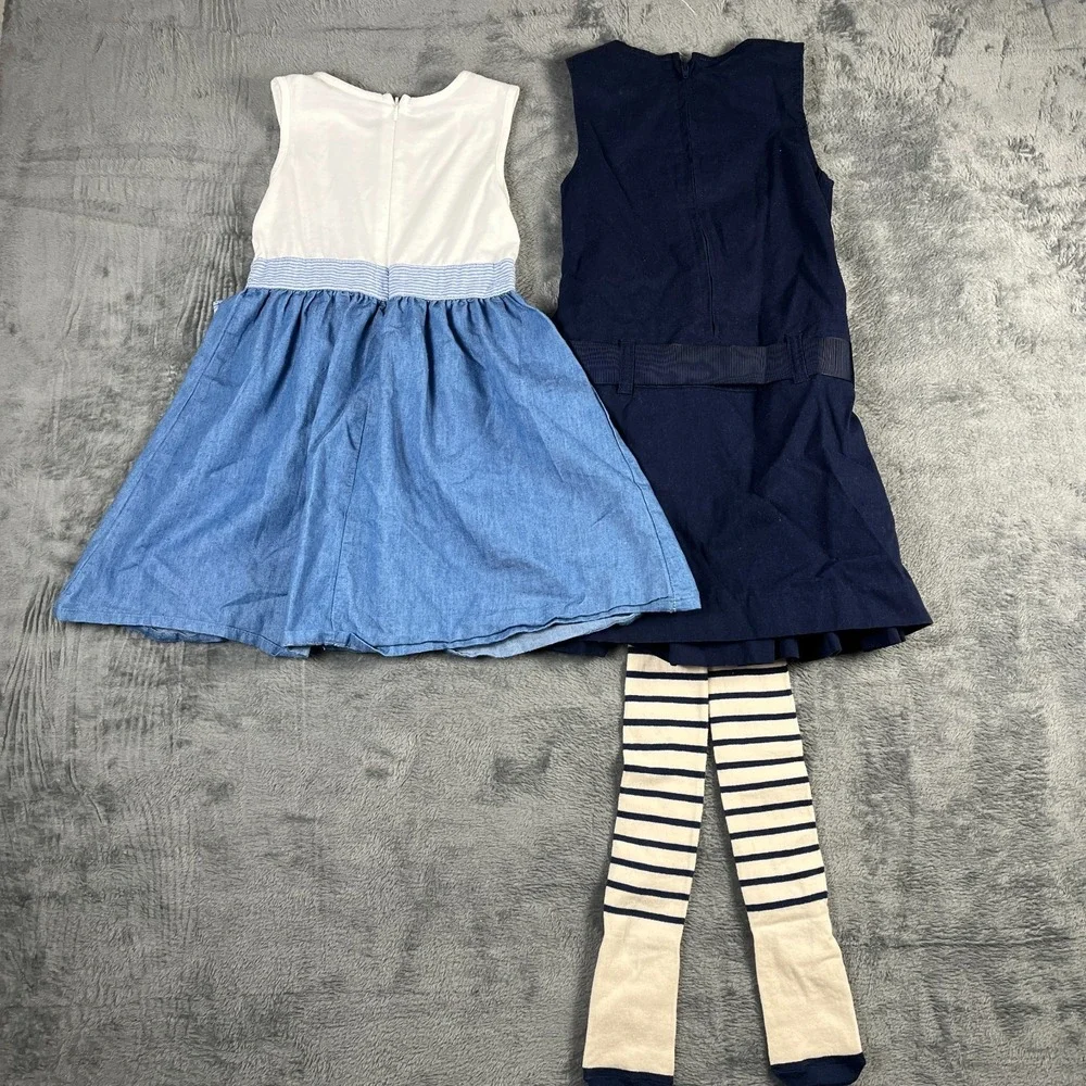 The Childrens Place Uniform Bow Jumper Dress Girls 5 Multi Sleeveless Lot Of 3